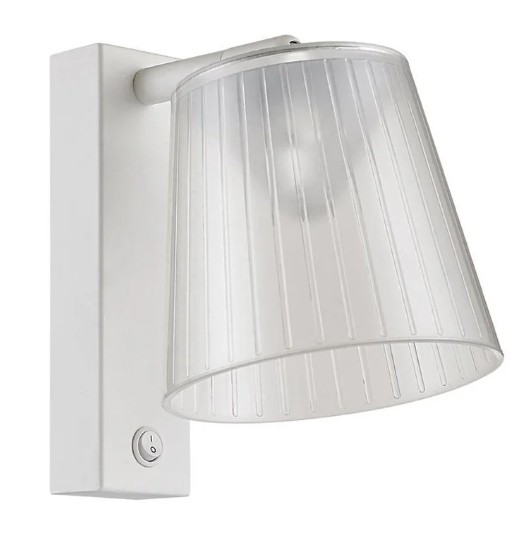 CHESTER LED Wall Light White With Switch Clear PS Shade