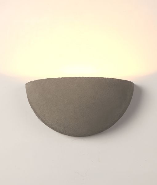 WALL LED 240V S/M Cement Grey Concrete Semicircle 3000K 5W IP65