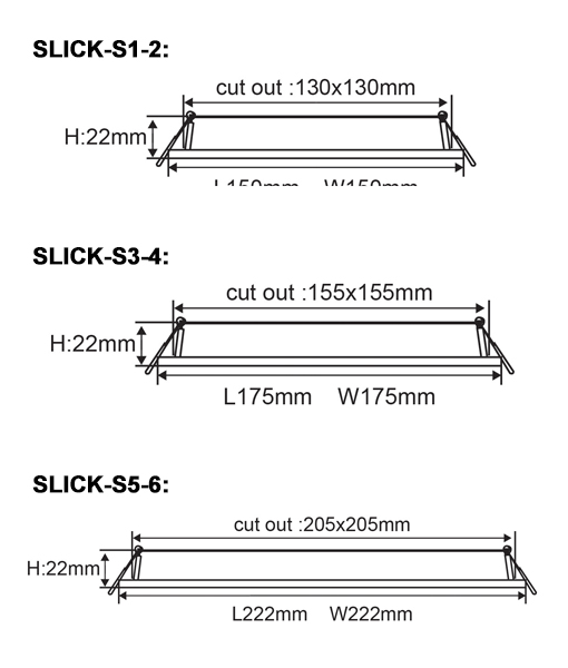 Ultra Slim 18W 3CCT Recessed Downlights (Square)