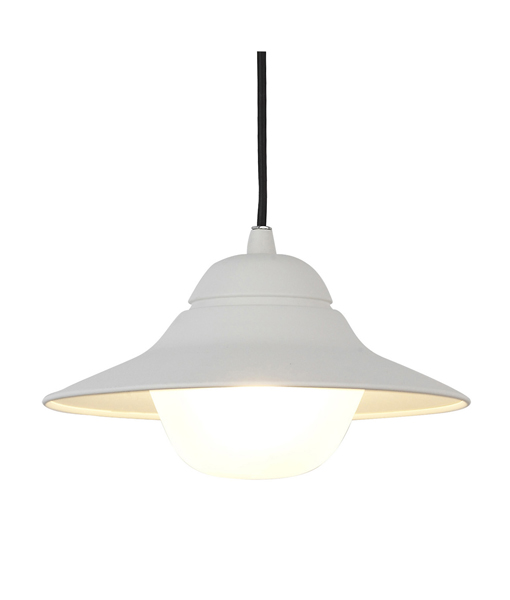 PENDANT EXTERIOR ES 60W MATT WH with Frosted Diffuser IP44 OD340