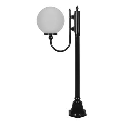 LISBON 1LT 1.32M 300MM OPAL POSTLIGHT BLACK