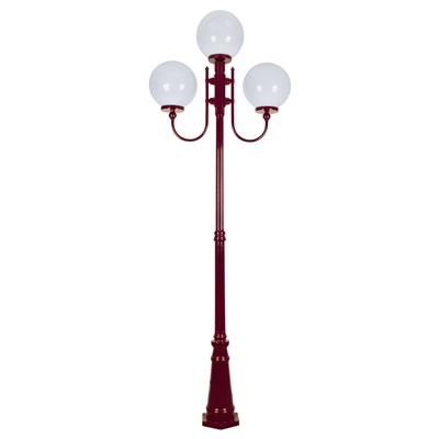 LISBON 3LT 2.54M 300MM OPAL POSTLIGHT BURGUNDY