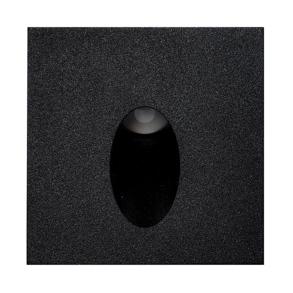 Mini Recessed Square Step Light Black Aluminium
