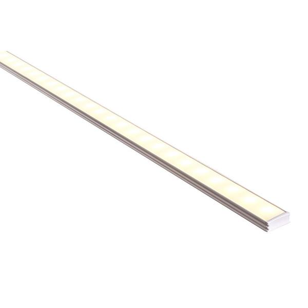 White Shallow Square Aluminium Profile with Standard Diffuser -