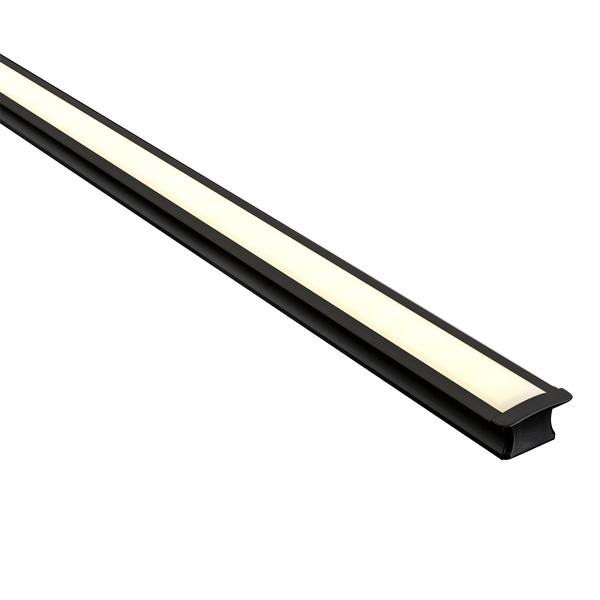 Deep Black Square Winged Alum Profile + Standard Diffuser - 1m