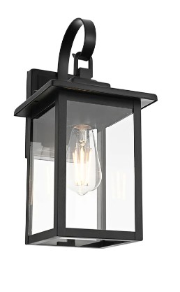Madix Galvanised Iron Black Wall Light IP44