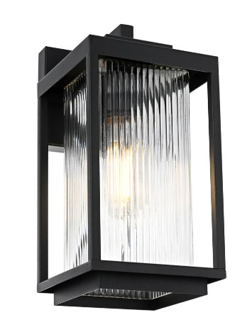 Micah Galvanised Iron Black Wall Light IP44