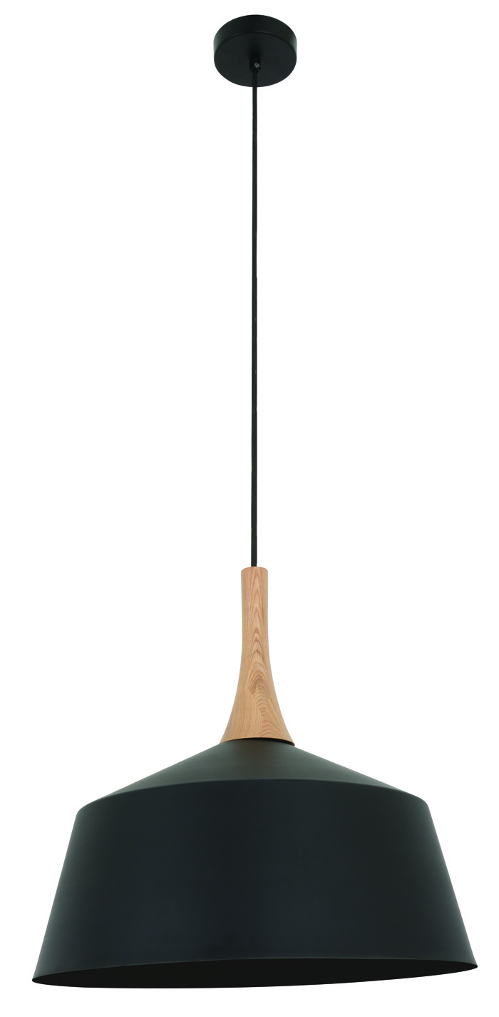 PENDANT ES 60W BLK MED ANGLED DOME OD400mm x H395mm 3m cable WTY