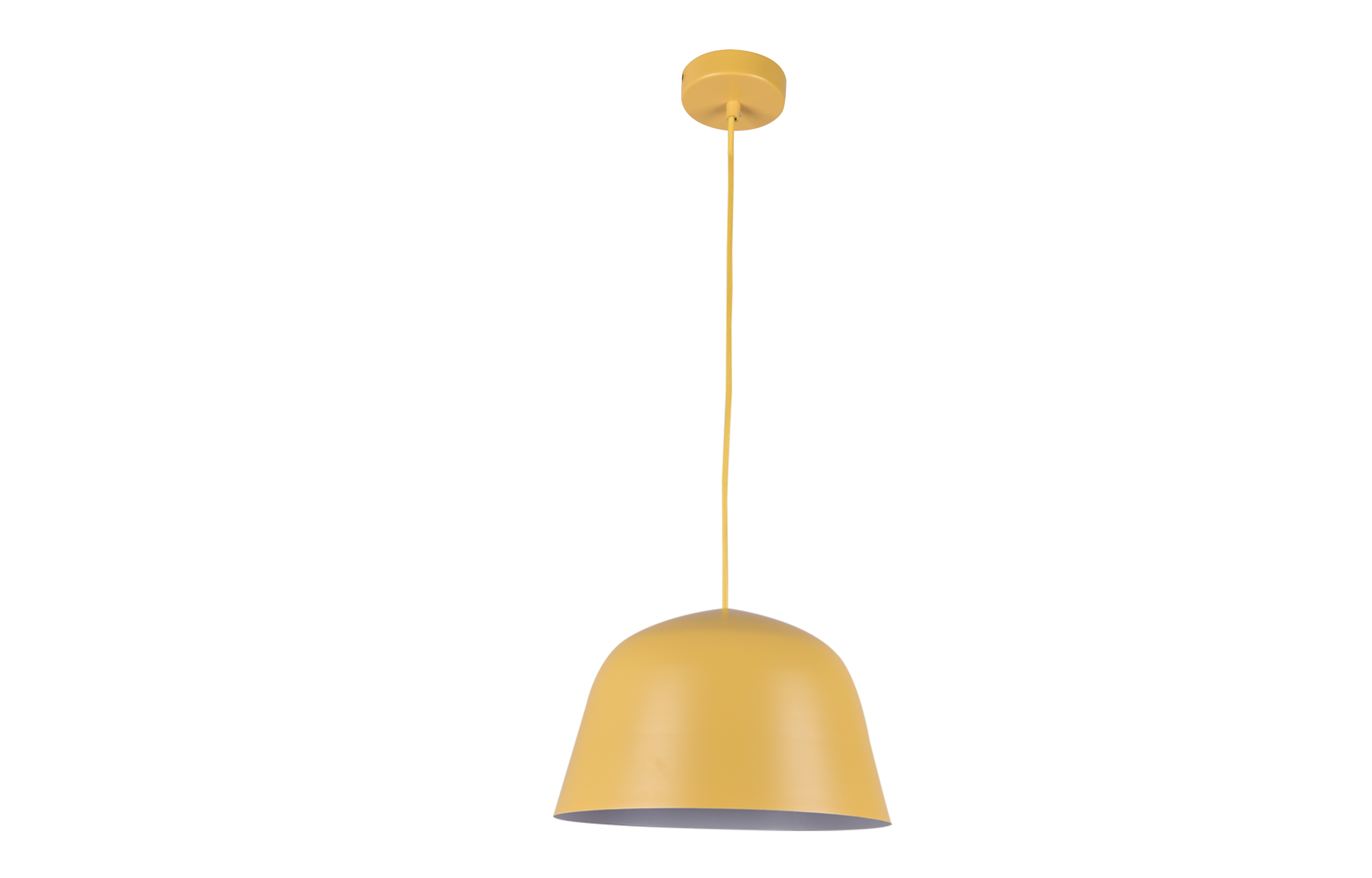 PENDANT ES 40W HAL Matte YELLOW Angled Dome OD250mm x H155mm 3m