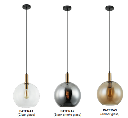 PATERA Glass with Extended Bronze Highlight Pendant