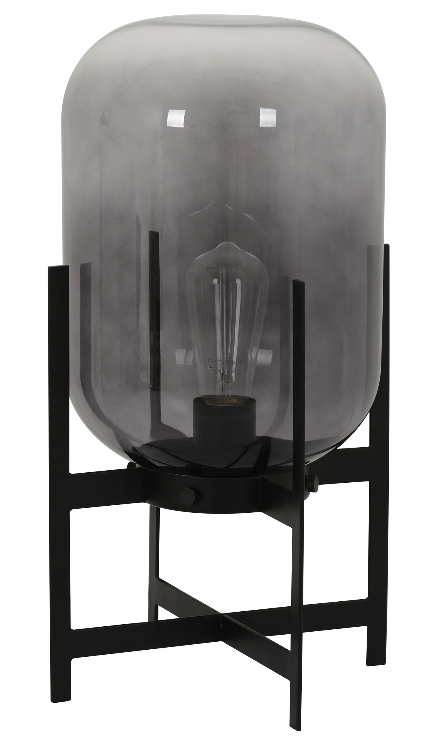 TABLE LAMP ES 40W BLK Metal / BLK Smoke Glass Water Tank with In
