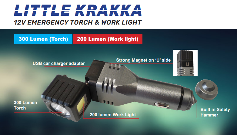 LITTLE KRAKKA: 12V Emergency Torch & Work Light