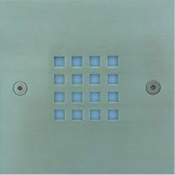 240V Blue LED Large Square Grid Front Wall fitting