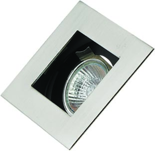 Square Downlight Silver With Black Baffle