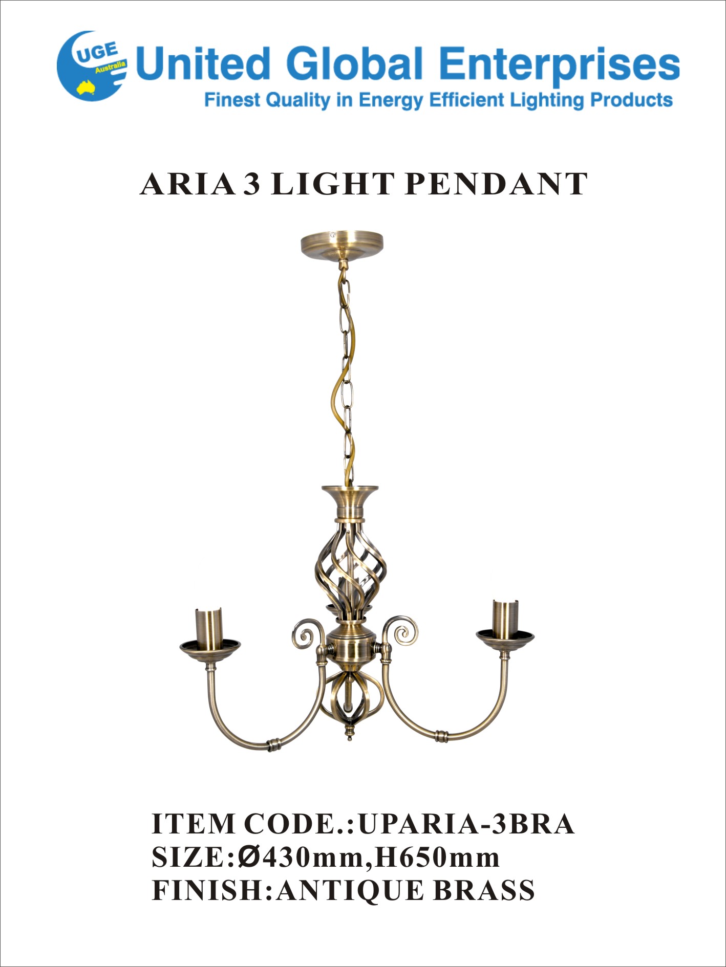 PARIA 3 Arms Pendant Lamp