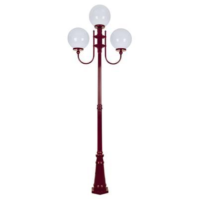 LISBON 3LT 2.54M 300MM OPAL POSTLIGHT BURGUNDY