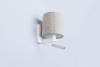 BRIGHTON WALL Flaxen Shade + LED (3W 5K) Adj Matt White