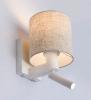 BRIGHTON WALL Flaxen Shade + LED (3W 5K) Adj Matt White