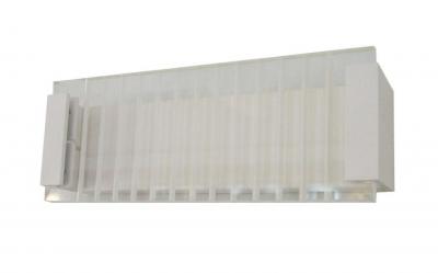 WALL INTERNAL S/M CITY LED MATT WH RECT with Clear / Frost Ribbe