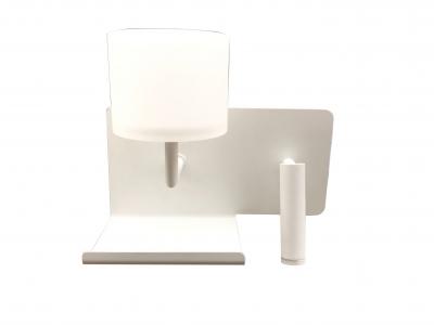 WALL INTERNAL S/M CILED MATT WH 2 switch FR Glass Deco & Left Or