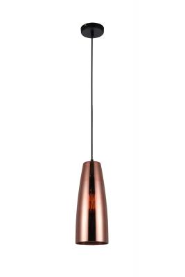 PENDANT ES 72W Copper coloured Glass with Silver Internal Flat T
