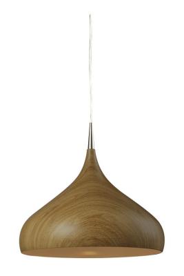 PENDANT ES 60W OAK WOOD DOME OD410mm x H385mm 3m cable WTY 1YR