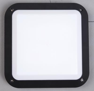 BULKHEAD / WALL LED AC BLK SQ 12W IP66 4000K 120D (800 Lumens) H