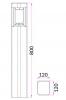 BOLLARD LED GREY 3000K 6W IP54 TRIANGULAR H800mm 120D (520 Lumen