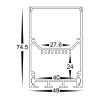 Deep Square Aluminium Profile with Standard Diffuser - 1 meter
