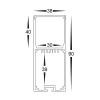 Deep Square Aluminium Profile with Standard Diffuser - Kit - 3M