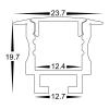 Deep Square Winged Alum Profile + Standard Diffuser - 1 meter