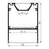 Large Deep Up/Down Square Alum Profile + Standard Diffuser - 3M