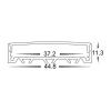 Large Shallow Square Aluminium Profile + Standard Diffuser - 3M