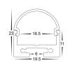 Shallow Square Alum Profile with Rounded Standard Diffuser - 3M