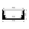 Shallow Square Aluminium Profile with Standard Diffuser - 2M