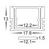 Shallow Square Aluminium Profile with Standard Diffuser - 1M
