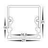 Shallow Square Aluminium Profile with Standard Diffuser - 1M