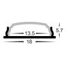 Shallow Square Bendable Alum Profile + Standard Diffuser - 1M