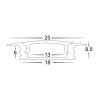 Shallow Square Winged Aluminium Profile + Standard Diffuser - 1M