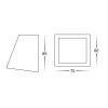 Square Wall Wedge Poly Powder Coated White