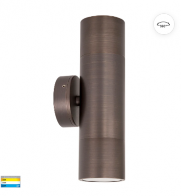 TIVAH Up/Down Wall Pillar Light Antique Brass
