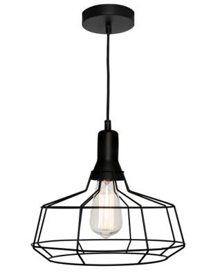 CAGE 1LT LARGE BLACK PENDANT