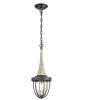 PENDANT ES X 1 Weathered Charcoal Hardware with washed wood and