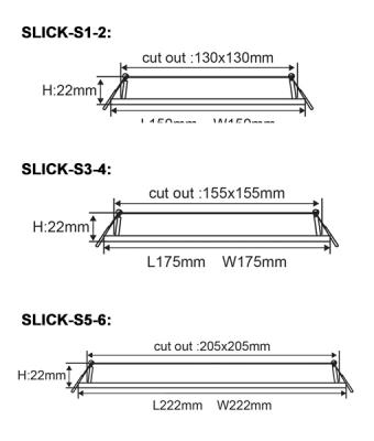 Ultra Slim 18W 3CCT Recessed Downlights (Square)