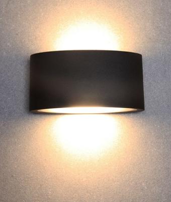WALL LED S/M CURVED BLK Up/Dn 3000K 6.8W  IP54 (520 Lumens) H70m