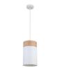 PENDANT ES (Max 72W Hal) Small OBLONG (WH Cloth Shade with Blond