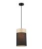 PENDANT ES (Max 72W Hal) Small OBLONG (BLK Cloth Shade with Blon
