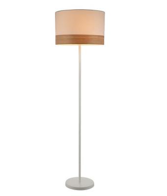 FLOOR LAMP ES (Max 72W Hal) Large RND (WH Cloth Shade with Blond