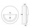 STEP LED 12V DC S/M Antique Brass 3K 6W IP65 (600Lm)