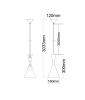 CLASSIC PENDANT 40W WHITE CONE OD160mm x L300mm 3m cable WTY 1YR